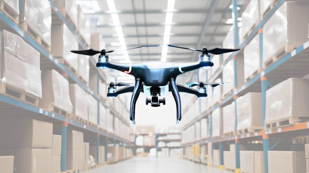 Drones in warehouse