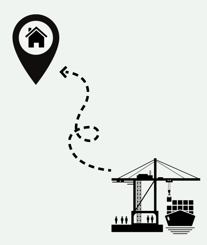 Modern port with freight containers and cargo ships in India