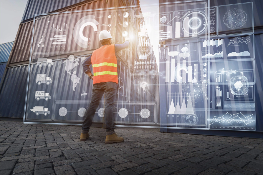 Supply chain dashboard showing real-time data visibility and analytics